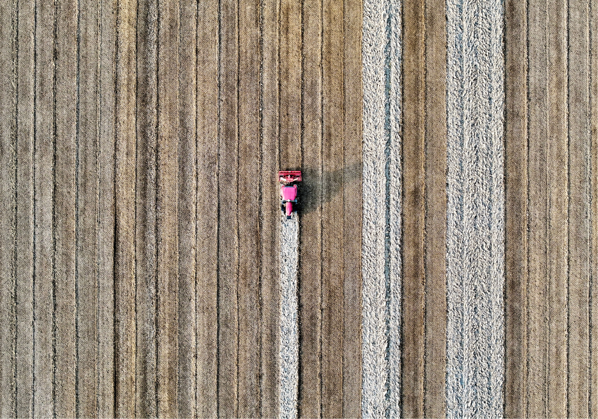 トラクターの航空写真